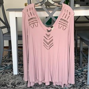 Free people long sleeve flowy shirt size small